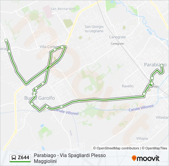 Z644 bus Line Map