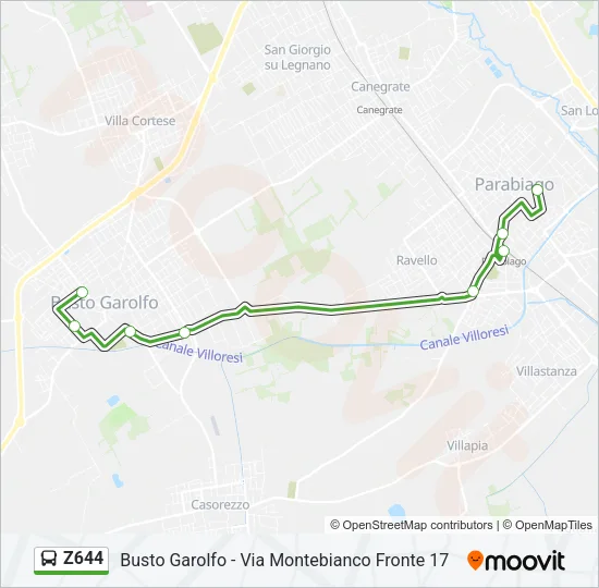 Z644 Bus Line Map