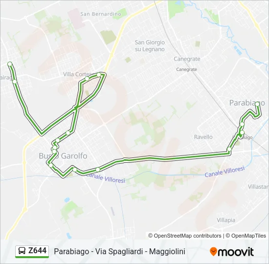 Z644 Bus Line Map