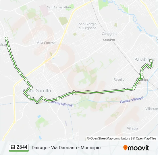 Z644 Bus Line Map