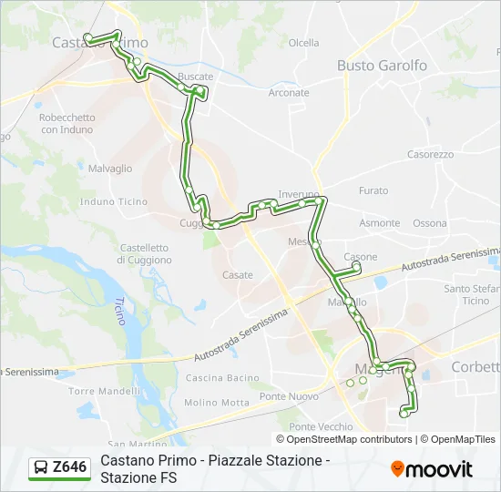 Z646 Bus Line Map