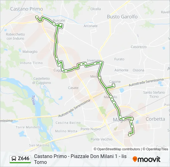 Z646 Bus Line Map
