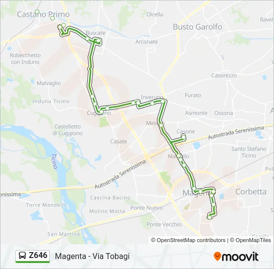 Z646 Bus Line Map