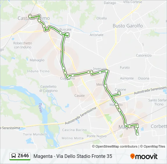 Z646 Bus Line Map