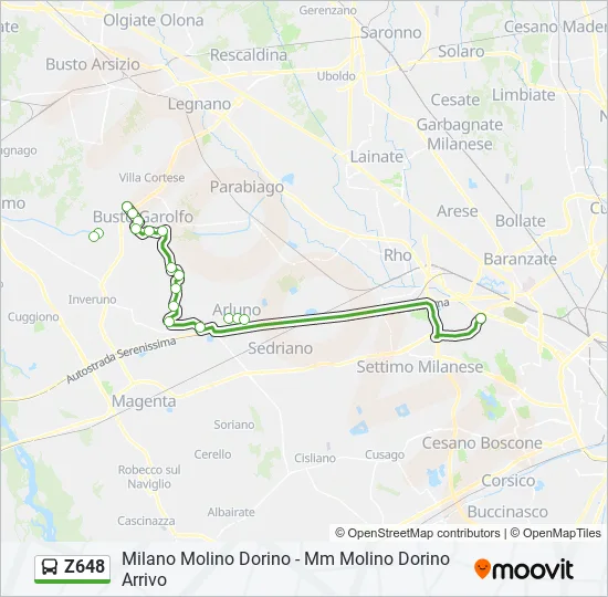Z648 Bus Line Map