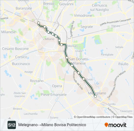 Percorso linea  S12