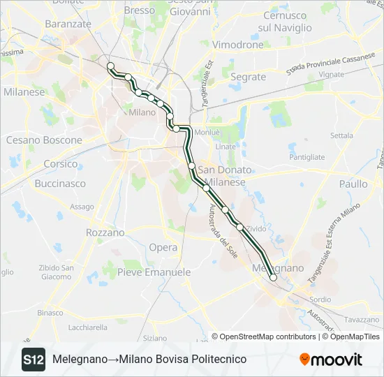 S12 Train Line Map