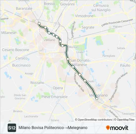 S12 Train Line Map