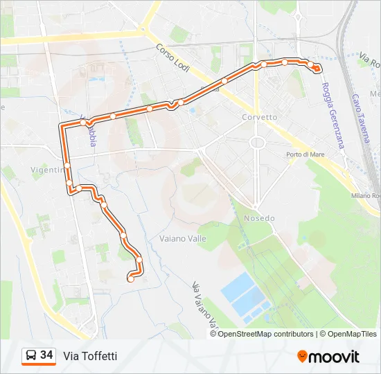34 Bus Line Map