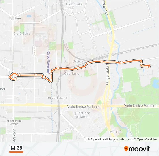 38 Bus Line Map