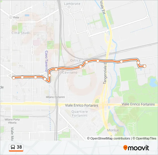38 Bus Line Map