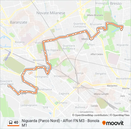 40 Bus Line Map