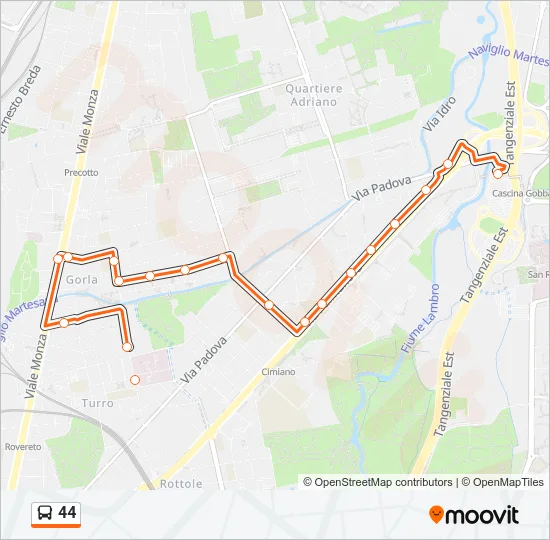 44 Bus Line Map