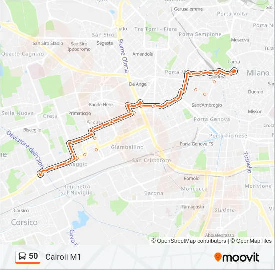 50 Bus Line Map