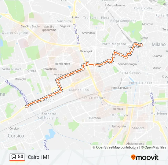50 Bus Line Map
