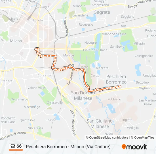 66 Bus Line Map