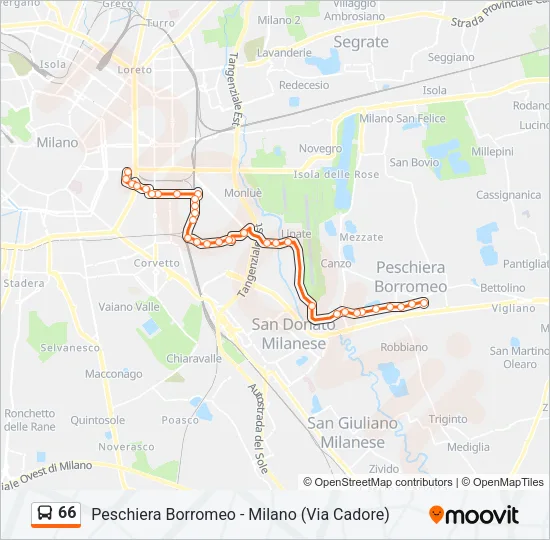 66 Bus Line Map