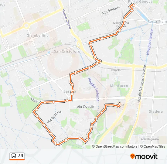 74 Bus Line Map