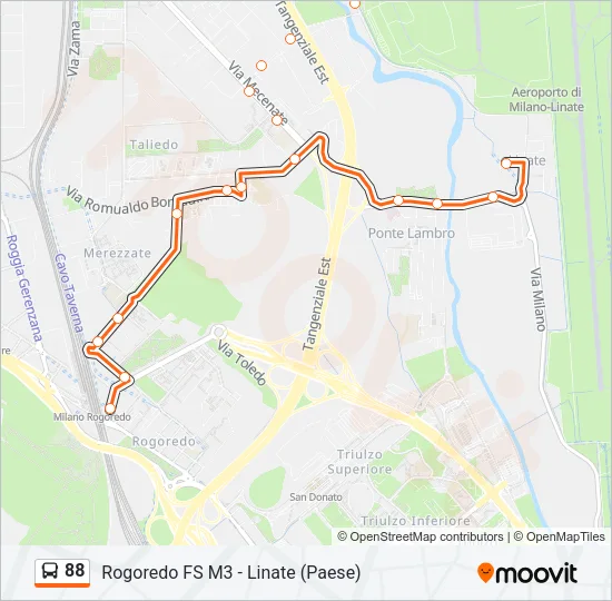 88 Bus Line Map