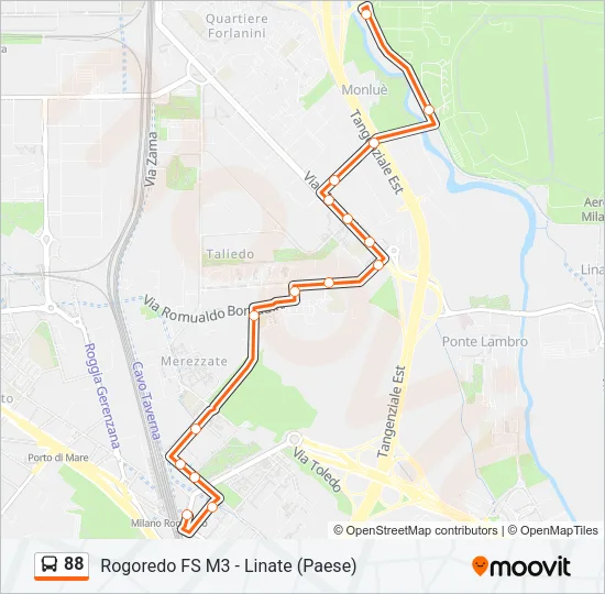 88 Bus Line Map