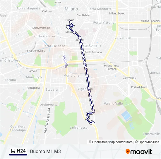 N24 Bus Line Map