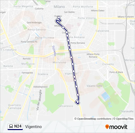 N24 Bus Line Map