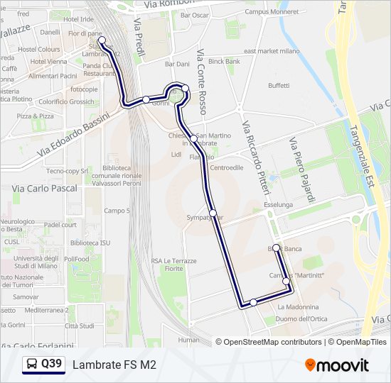 Q39 Bus Route Map Q39 Route: Schedules, Stops & Maps - Lambrate Fs M2 (Updated)