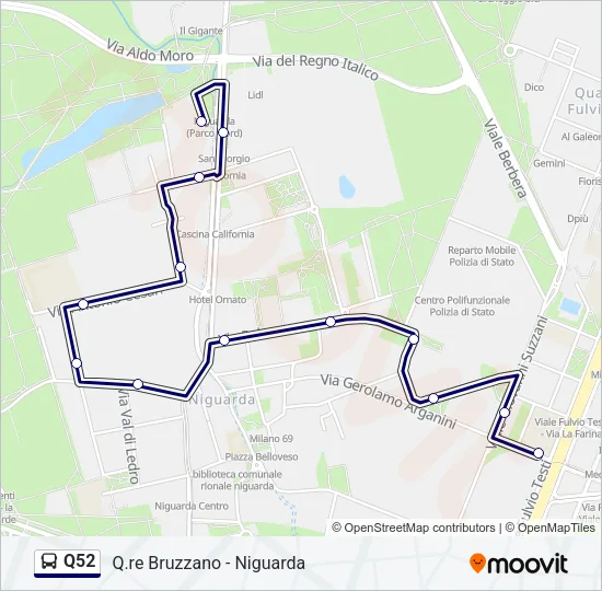 Q52 Bus Line Map
