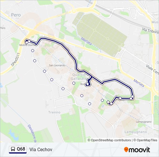 Q68 bus Line Map