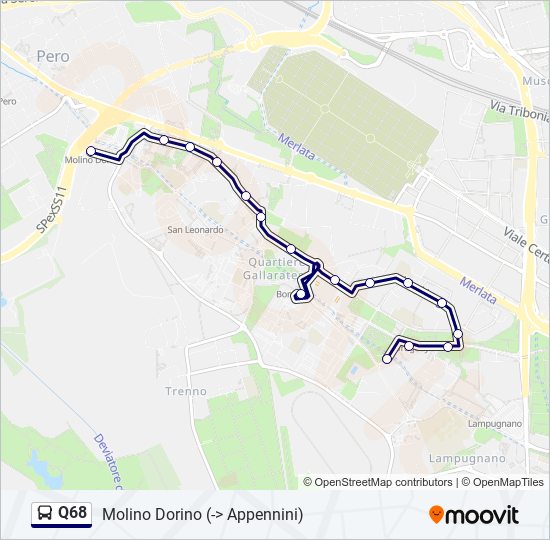 Q68 bus Line Map