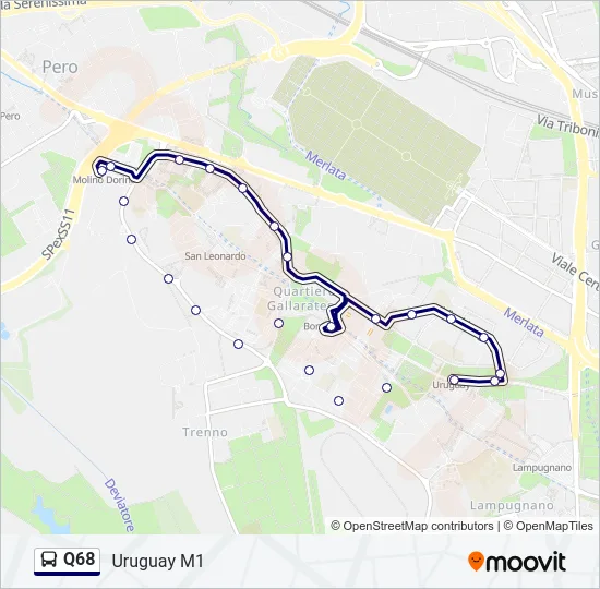 Q68 Bus Line Map