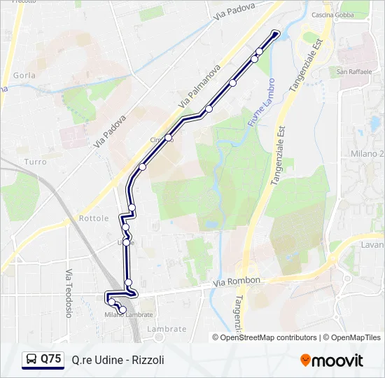 Q75 Bus Line Map