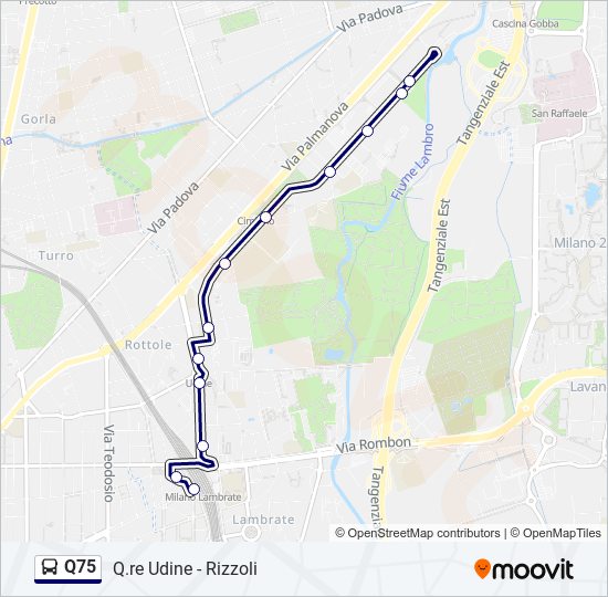 Q75 bus Line Map