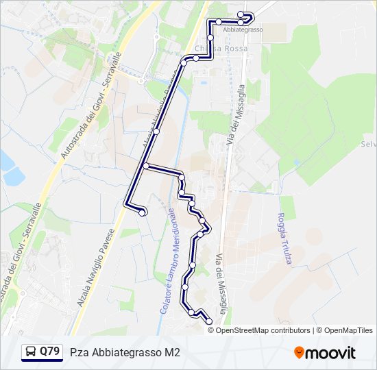 Percorso linea bus Q79