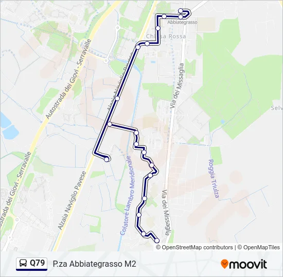 Percorso linea bus Q79