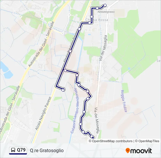 Percorso linea bus Q79
