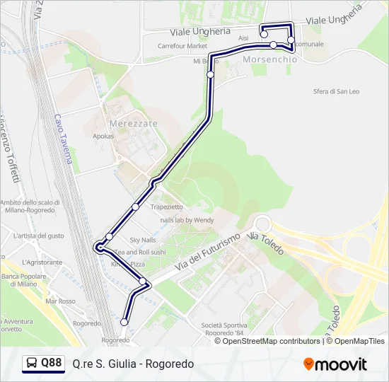 Q88 Bus Line Map
