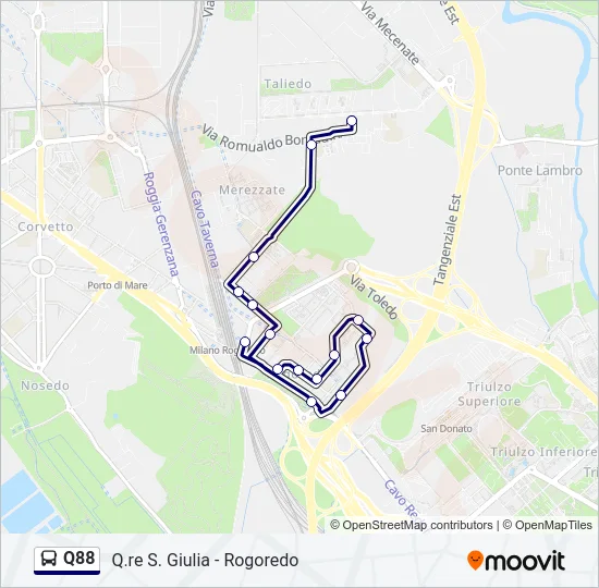 Q88 Bus Line Map