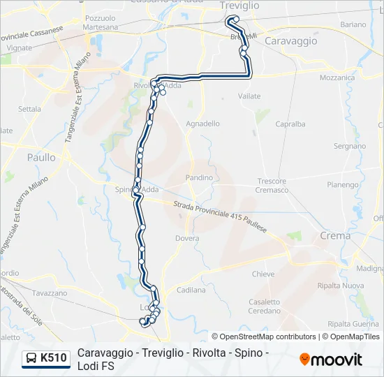 K510 Bus Line Map