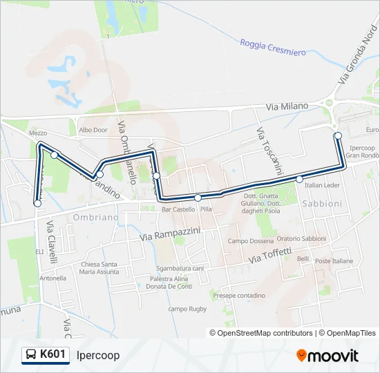 K601 Bus Line Map