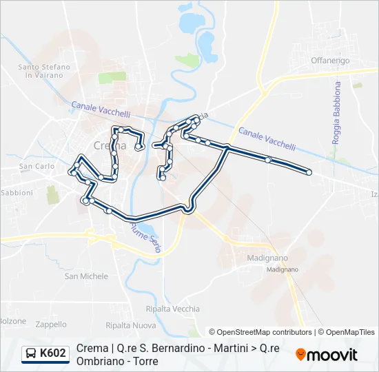 K602 Bus Line Map