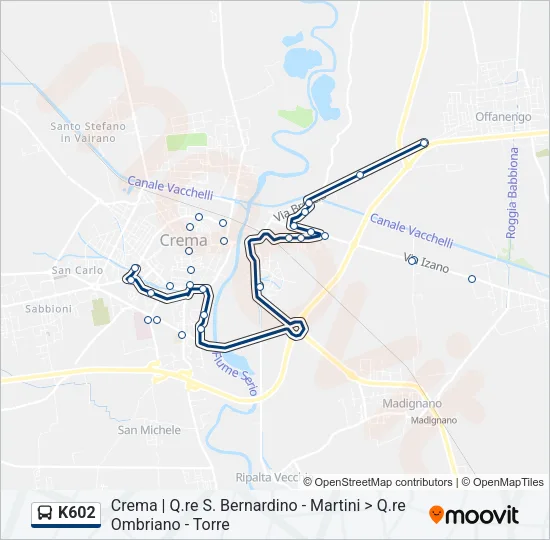 K602 Bus Line Map