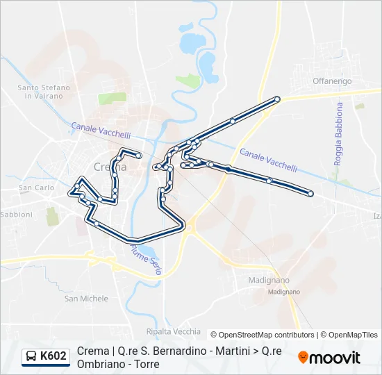 K602 Bus Line Map