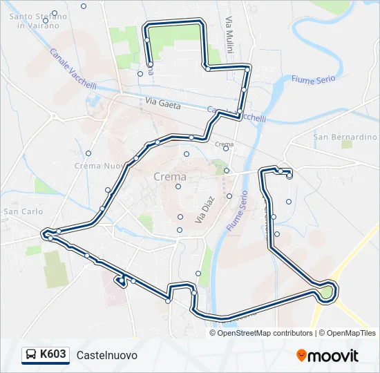 K603 Bus Line Map