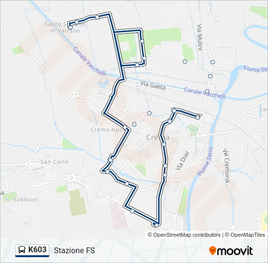 K603 Bus Line Map
