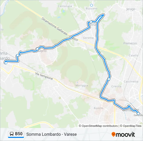 B50  Line Map