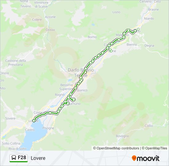 Percorso linea  F28
