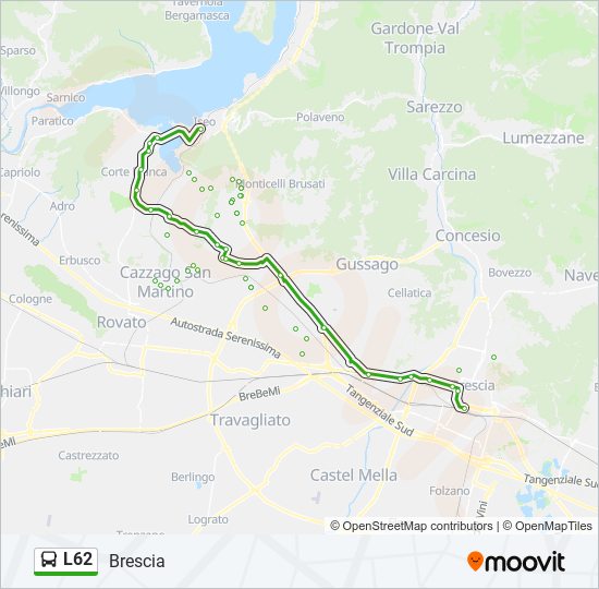 Percorso linea  L62