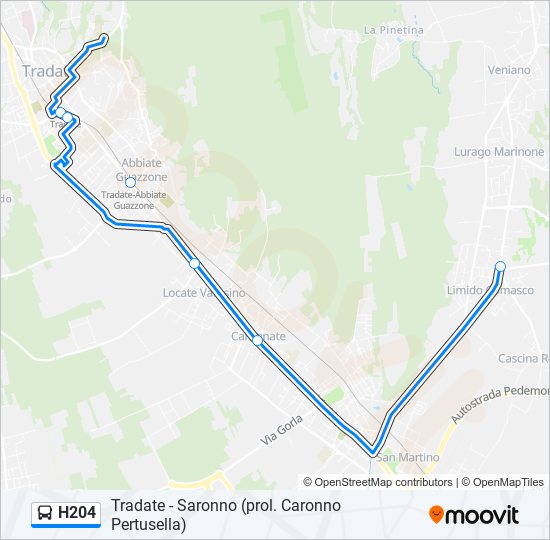 H204 bus Line Map