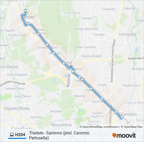 H204 bus Line Map